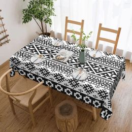 Table Cloth Tribal Print Rectangular Tablecloth Black White Geometric For Events Dining Tables Cover Custom Decoration