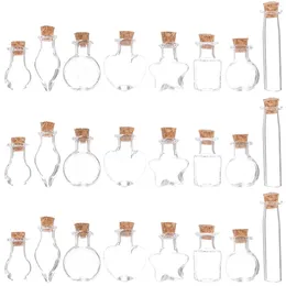 Vases 48 Pcs Mini Glass Bottle Decor Cork Compact Tiny Household Bottles Lovely Decorative Wish Multifunction Wedding