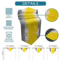 Yellow Gray Abstract Art Texture Table Runner Placemat Set Tablecloth Dining Table Mat Home Wedding Table Decoration