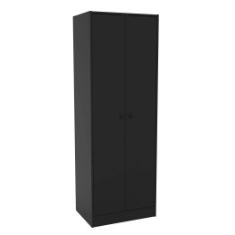 Denmark 2 Door Wood Composite Bedroom Armoire, Wardrobe Cabinet, Black