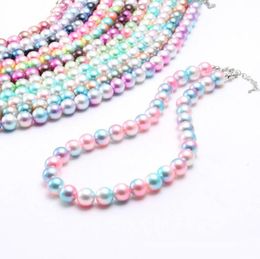 New Arrivel Fashion Magic Pearl Kid Chunky Necklace Girls Pearl Bubblegum Beads Chunky Necklace Jewelry For Children1457205