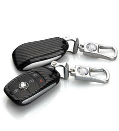 Fit for Mercedes E-Class E200L/E300L Carbon Fiber Car Remote Smart Key Fob Shell Case Holder Cover8842944