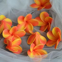 Decorative Flowers Fake Orange Frangipani Plumerias Natural Real Touch Beach Flower Heads DIY Cake Decoration Floral Decors