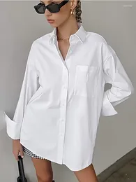 Women's Blouses Casual Turn-down Collar Shirt Women Stylish 2024 Spring Summer Long Sleeve Button Pocket Patchwork Shirts For Female