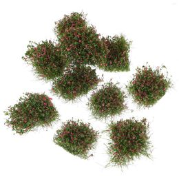 Decorative Flowers 10 Pcs Ornament Miniature Grass Clusters Manual Easy Clean Lawn Decor Plastic Naptha