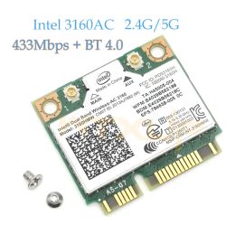 Cards Mini PCIe For Intel 3160 3160HMW Wifi Wireless laptop card Dual Band 2.4ghz 5Ghz 802.11ac 3160AC + Bluetooth 4.0