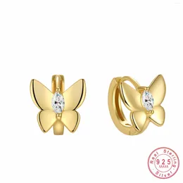 Stud Earrings 925 Sterling Silver Cute Butterfly Delicate Zircon For Women Party Fine Jewellery