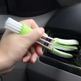 Practical Auto Household Clean Tools Double Slider Car Air Conditioning Outlet Clean Brush Window Blinds Keyboard Cleaner Brush