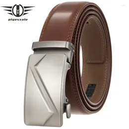 Belts Plyesxale Fashion Leather Belt Men Designer Men's Jeans Trouser Waist Male Automatic Buckle Gift For B1085