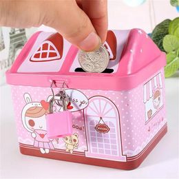 Small House Cute Piggy Bank Money Box Tinplate Saving Banks Best Gift For Children Money Saving Banks Creative Birthday Gift