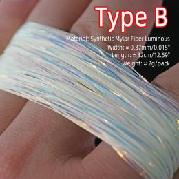 ICERIO 10packs Luminous Flashabou Tinsel Glow Synthetic Material for Assist Hook Jigs Lure Streamer Fly Tying Materials