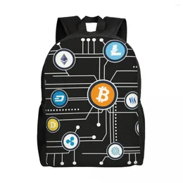 Backpack Cryptocurrency Altcoin Blockchain Backpacks College School Students Bookbag Fits 15 Inch Laptop Ethereum Bags