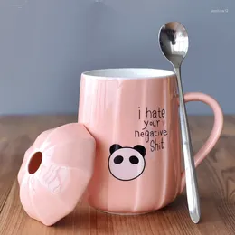 Mugs Cute Cartoon Ceramic Milk Cup Creative Mushrooms Panda Animal 400 ML Small Fresh Cups