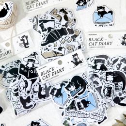 Mr. Paper 30 Sheets/pack Cute Little Black Cat Sticker Pack Exquisite Sealing Sticker Handbook Materials Kawaii Stationery