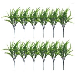 Decorative Flowers 12PCS AllYear Round Artificial Fern Grass Outdoor Indoor Decors Plastic Plant