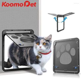 Cat Carriers Pet Dog Supplies Screen Flap Door With 4 Way Security Magnetic Self-Closing Home Lockable Kitten Puppy Gate Kit
