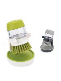 2023 New Dish Brush With Soap Dispenser Palm Brush Dish washing Kitchen Scrub Brushes With Holder Drip Tray