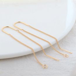 60MM 14K Gold Color Brass Chains Earrings Hoops High Quality Jewelry Making Supplies Diy Findings Accessories