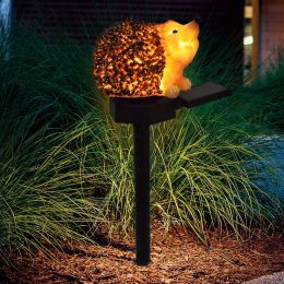Solar Garden Lawn Light Hedgehog Resin Ground Lamp Waterproof Outdoor Courtyard Landscape Spotlight LED Stakes Lighting Decor