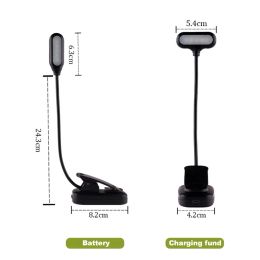 Adjustable LED Clip-On Desk Lamp Battery Powered Flexible Study Reading Battery Learning Book Lamp Portable Bedroom Light