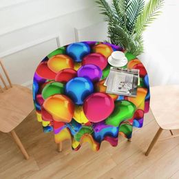 Table Cloth Balloon Bouquet Round Tablecloth Colourful Print Protector Funny Home Party Dining Room Graphic Cover