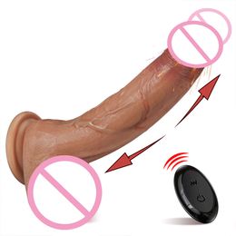 9 Inch Rechargeable Silicone Penis Realistic Dildo Vibrator Remote Control G-spot With 8 Thrusting Mode sexy Toys For Women