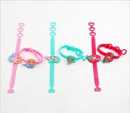 Kids Mermaid PVC Bracelet Cartoon Adjustable Bracelets Cute Multicolor Wristband Bangle Birthday Party Favour Girls Jewellery 6Colors2145707