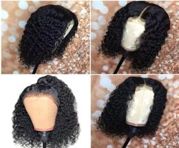 13X4 Curly Human Hair Wig Brazilian Short Bob Lace Front Human Hair Wigs Pre Plucked With Baby Hair Remy Lace Front Wig2961133