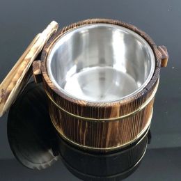 Japanese Rice Bucket Wooden Sushi Rice Bowl for Home Restaurant Eater Decorative Photography Props Wood Kitchen Accessories