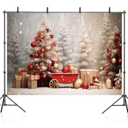 Bonvvie Christmas Photography Backdrop Winter Window Gift Baby Portrait Photographic Family Party Background for Photo Studio