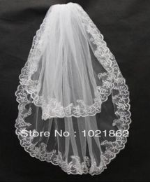 Off The Rack Wedding Dresses Veils With Appliques Lace Two Layers Elbow Length Bridal Veil 7748171