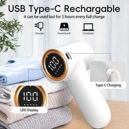 Fabric Shaver, Lint Remover For Clothes With LED Display, USB Rechargeable Debobbler, Lints Shaver Defuzzer Durable Easy To Use