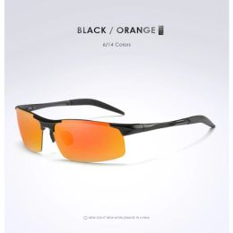 AORON Driving Polarised Sunglasses Men Aluminium Magnesium Frame Sport Sun Glasses Driver Retro Goggles Sunglass UV400 Anti-Glare