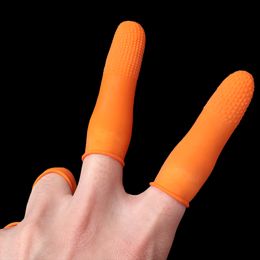 100 Pcs Reusable Finger Cover Natural Rubber Gloves Non-slip Latex Finger Cots Fingertip Protector Gloves Nail Art Cleaning Tool