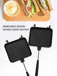 Sandwich Maker Nonstick Grilled Cheese Maker High Temperature Resistant Multifunctional for Breakfast Pancakes Toast Omelets