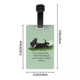 Custom Kawaii Scottie Dog Luggage Tag With Name Card Scottish Terrier Privacy Cover ID Label for Travel Bag Suitcase