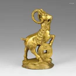 Decorative Figurines A Copper Money Decoration Feng Shui Sheep Jewelry Zhaocai Ornaments