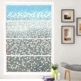 Decorative Window Film Small Dots Low Privacy Door Film Static Cling No Glue Removable Anti UV Glass Film for Home and Office