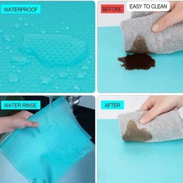 5PCS Reusable Refrigerator Pad Waterproof Pad Can Be Cut Washed Kitchen Drawer Mats for Shelves Tablecloth Kitchen Fridge