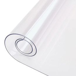 1mm Clear Table Protector Wipeable Dining Tablecloth Desk Pad, PVC Plastic Table Cover For Office, Writing Desk Tabletop