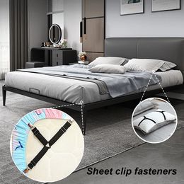 4PCS Adjustable Bed Sheet Holder Straps Fitted Sheet Sheet Clip Elastic Anti Slip Clip Blankets Quilt Holder Organise Gadgets
