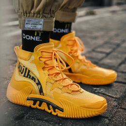 Boots 2021 Fashion Yellow Basketball Shoes Men Original High Top Superstar Shoes Sport Basket Sneakers Breathable Zapatos Baloncesto