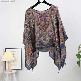 Shawls Poncho Pullover Shawl Sun Protection Scarf New Paradigm Scarf Matching Loose Summer Sunscreen Casual Clothing P16L2404L2404