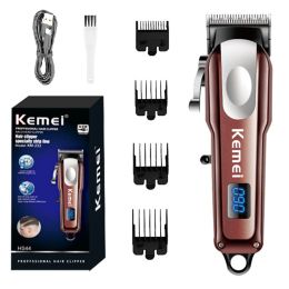 Clippers Kemei Mini Adjustable Powerful Hair Clipper Rechargeable Hair Trimmer For Men Professional Electric Beard Hair Cutting Tool