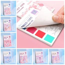 DIY Bookmarks Coloring Books With Paint and Brush Watercolor Paper Graffiti DIY Gouache Art Book Drawing Pocket