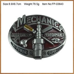 BuckleClub Zinc alloy Mechanic Belt Buckle Welder MACHINIST Electrician Carpenter Belt Buckle for 4cm width belt pewter finish