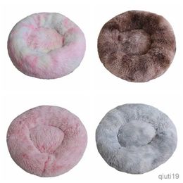 Cat Beds Furniture Cat Nest Round Soft Shaggy Mat Indoor Dog Cat Bed Pet Supplies Removable Machine Washable Bed for Small Pets