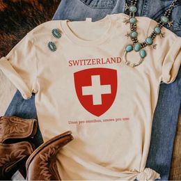 Women's T Shirts Switzerland T-shirts Women Anime Top Female 2000s Y2k Clothing