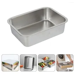 Plates 2 Pcs Buffet Rice Steamer Stainless Steel Pan For Stainless-steel Foods Holder Canteen Basin Fruit Tray