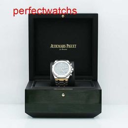 Modern AP Wrist Watch Epic Royal Oak Series 26240ST Black Plate Watch Mens Automatic Mechanical Precision Steel Chronograph Watch 41 Diameters Green Plate